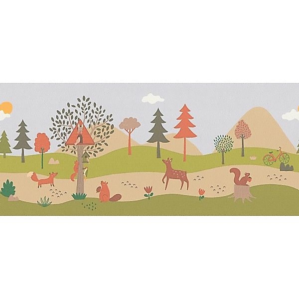A.S. Création Selbstklebende Bordüre mit Waldtieren in Grün 5 m x 0,18 m günstig online kaufen