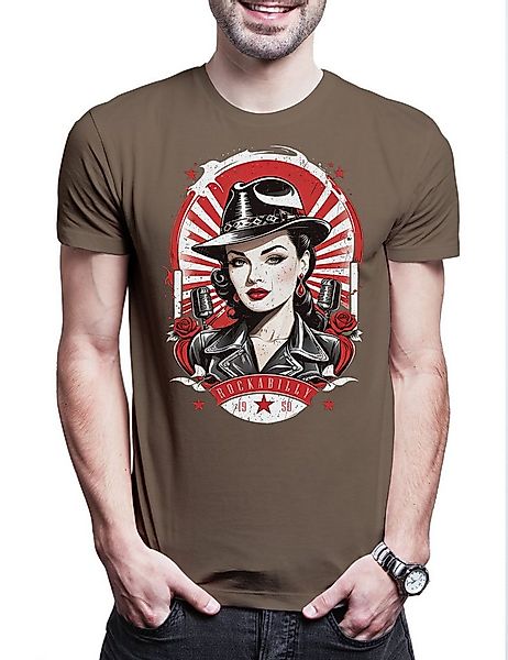Urban Backwoods Print-Shirt Rockabella Beauty Herren T-Shirt Tattoo Rockabi günstig online kaufen