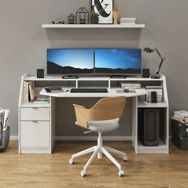 Vicco Schreibtisch Computertisch Bürotisch Home Joel Weiß Arbeitstisch PC T günstig online kaufen