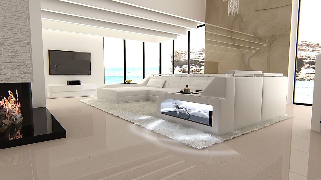 Sofa Dreams Wohnlandschaft Sofa Leder Ledercouch günstig online kaufen