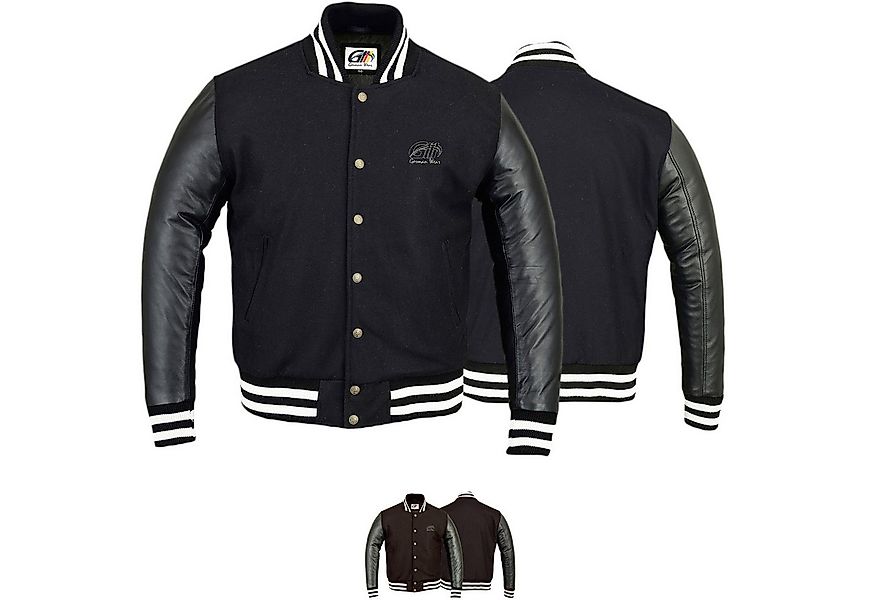 German Wear Collegejacke CJ002 Collegejacke Blouson Wolljacke mit Lederärme günstig online kaufen