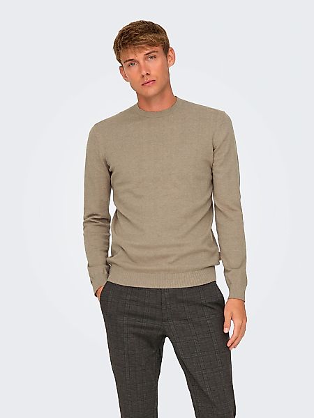 ONLY & SONS Strickpullover "ONSLOUI REG 12 MEL CREW KNIT NOOS" günstig online kaufen