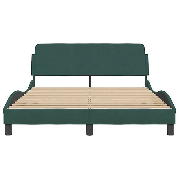 furnicato Bettgestell "Dover" Dunkelgrün 140x190 cm Samt (1-tlg) günstig online kaufen