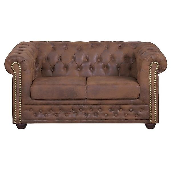 Xlmoebel Sofa Chesterfield York Gobi Zweisitzer Ledersofa Polstersofa Couch günstig online kaufen