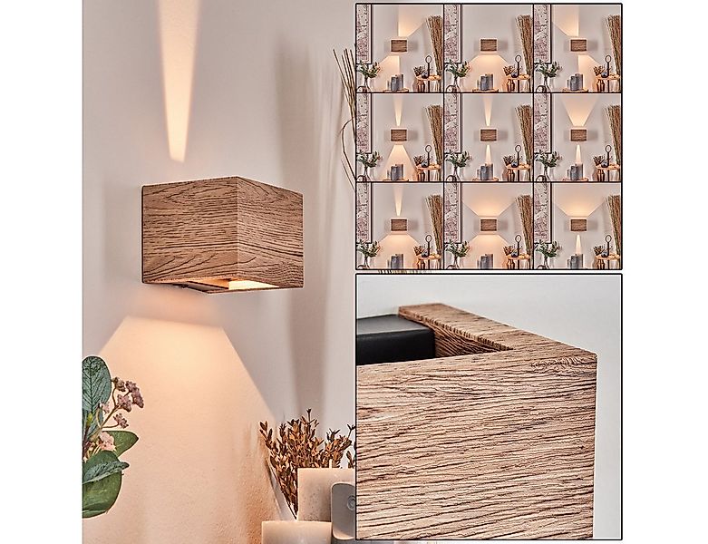 hofstein Wandleuchte LED Wandlampe aus Metall/MDF/Kunststoff in Schwarz/Hol günstig online kaufen