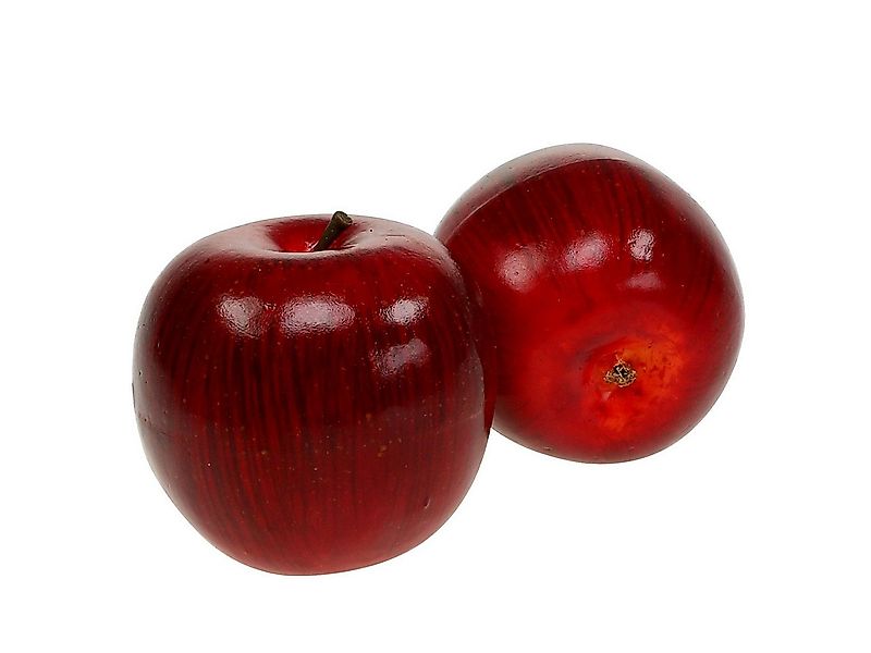 Kunstpflanze Dekoäpfel Rot lackiert Ø8cm 6St - Weihnachtsdeko Künstliche Äp günstig online kaufen