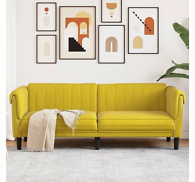 vidaXL Sofa Sofa 3-Sitzer Gelb Samt günstig online kaufen