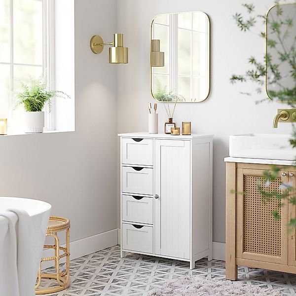VASAGLE Badmöbel-Set Badezimmerschrank Badschrank Beistellschrank, mit günstig online kaufen