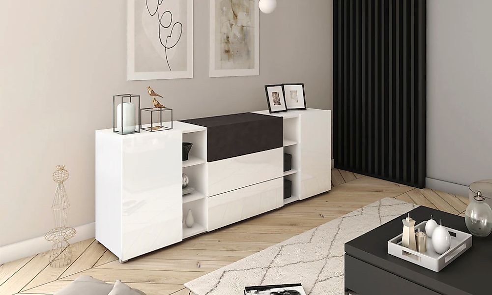 Home affaire Sideboard "BERLIN" Moderne grifflose Kommode Breite 190 cm, of günstig online kaufen