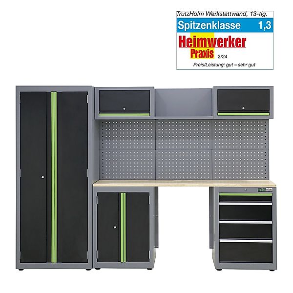 TRUTZHOLM Werkstatt-Set Werkstattwand 13-tlg. Modulares Werkstattschranksys günstig online kaufen