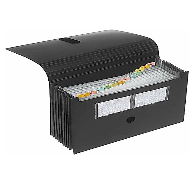 FOLDERSYS Fächermappe Fächermappe 12 Fächer schwarz günstig online kaufen
