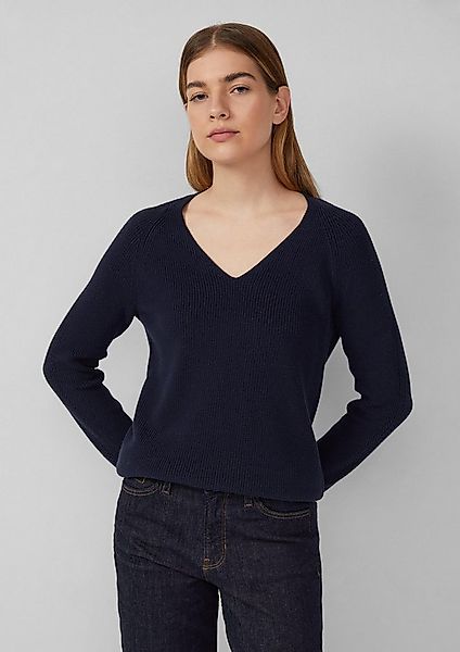 s.Oliver Longpullover Strickpullover Strickpullover aus Baumwollmix mit V-A günstig online kaufen