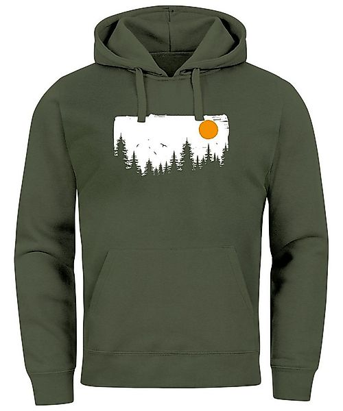 Neverless Hoodie Hoodie Herren Wald Bäume Outdoor Adventure Abenteuer Natur günstig online kaufen