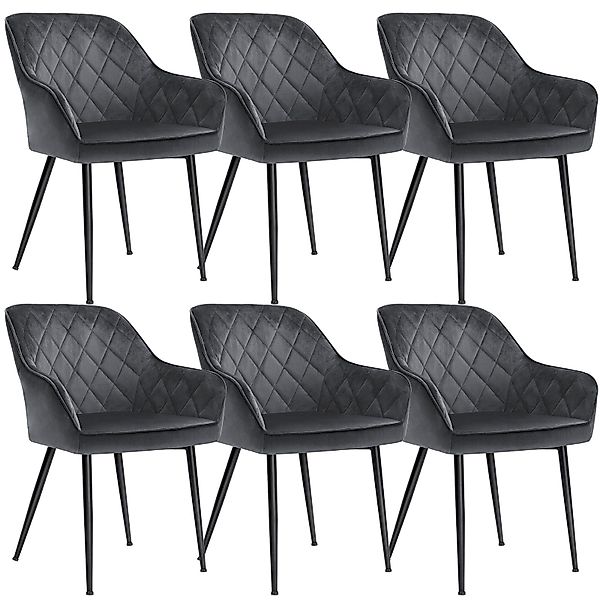 SONGMICS Esszimmerstuhl (6 St), Polsterstühle, Samt, günstig online kaufen