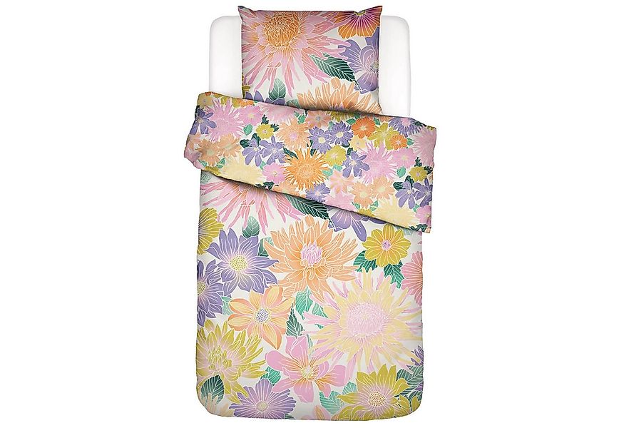 Essenza Bettwäsche Flower Fling Bright white, Perkal, 2 teilig, Floral, Blu günstig online kaufen