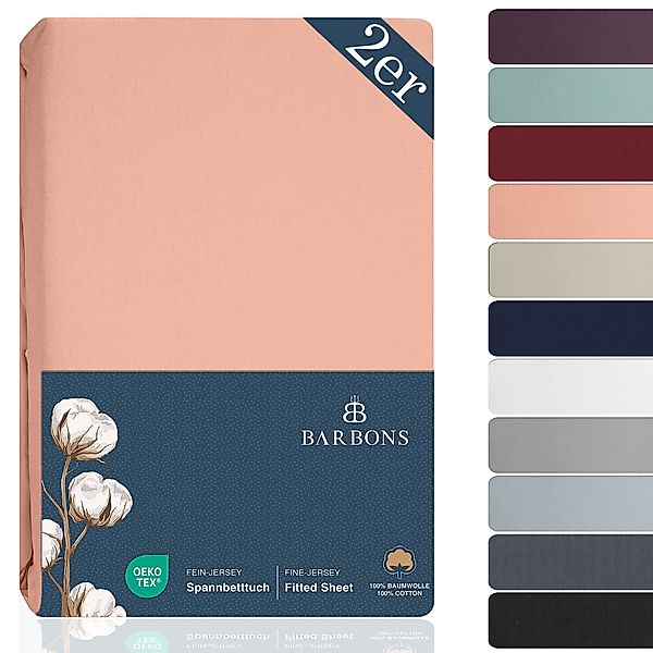 BARBONS Spannbettlaken Jersey 2er Bettlaken, 145 g/m² Spannbetttuch, bis zu günstig online kaufen