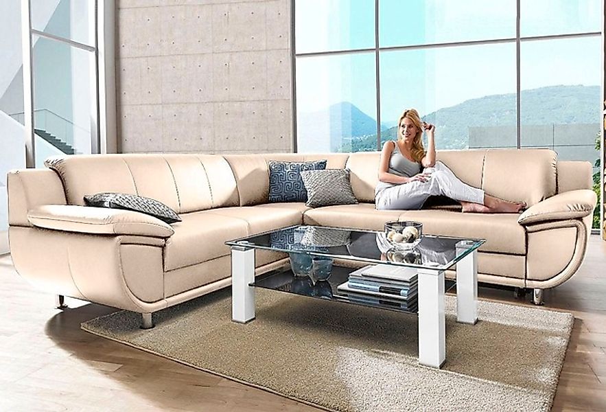 TRENDMANUFAKTUR Ecksofa »Rondo wahlweise mit Schlaffunktion, bequeme Armleh günstig online kaufen