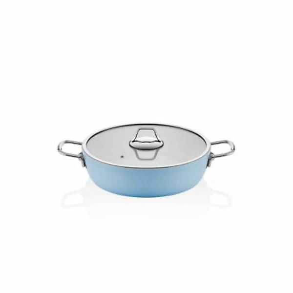 THE MIA La Mia Cucina 24 cm kurzer Topf mit Deckel blau günstig online kaufen