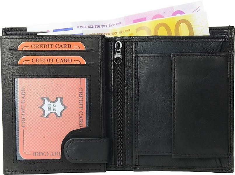 Ware aus aller Welt Geldbörse Echtleder Geldbörse schwarz Nappa-Leder Kombi günstig online kaufen