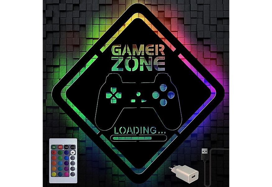 Namofactur LED Dekolicht RGB Farbwechsel Gamer Geschenk - Gamingzone Loadin günstig online kaufen