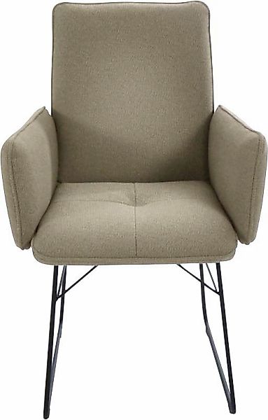 K+W Komfort & Wohnen Armlehnstuhl () 1 Stk.Drahtkufengestell in Metall schw günstig online kaufen