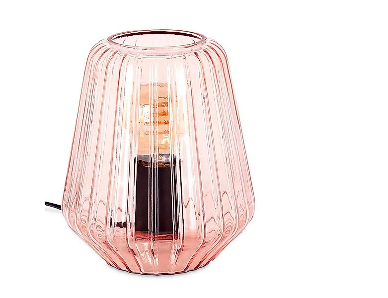 hofstein Tischleuchte Tischlampe aus Metall/Glas in Schwarz/Rosa, ohne Leuc günstig online kaufen