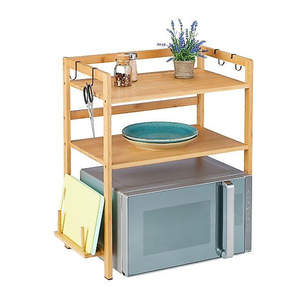 relaxdays Küchenregal Mikrowellen Regal 2 Ebenen günstig online kaufen