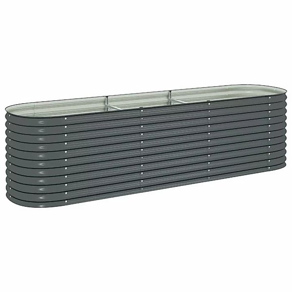 vidaXL Garten-Hochbeet 320x80x81 cm Stahl Grau 660438 günstig online kaufen