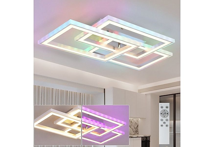 ZMH LED Deckenleuchte Whonzimmer RGB Deckenlampe Modern Dimmbar mit Fernbed günstig online kaufen