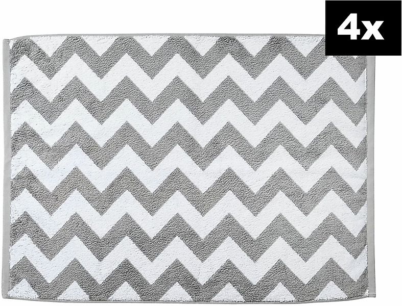 done. Badematte "DAILY SHAPES ZickZack 4er-Set" Höhe 5 mm fußbodenheizungsg günstig online kaufen