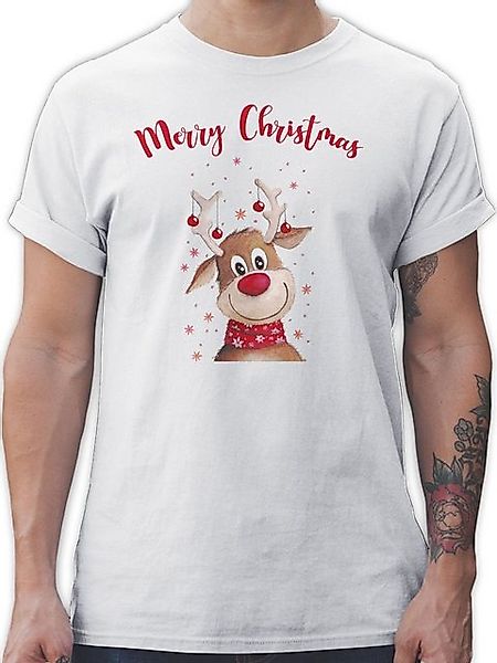 Shirtracer T-Shirt Merry Christmas Rentier I Elch Weihachten Kleidung günstig online kaufen