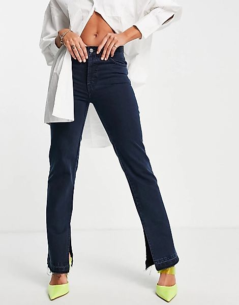 ASOS DESIGN – Gerade geschnittene Jeans in Marineblau aus Bio-Baumwollmix i günstig online kaufen