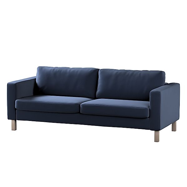 Bezug für Karlstad 3-Sitzer Sofa nicht ausklappbar, kurz, dunkelblau, Bezug günstig online kaufen
