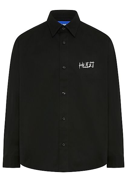 HUGO Blue Langarmhemd Oversize-Passform, Kentkragen, Rückendruck günstig online kaufen