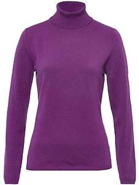 Rollkragen-Pullover aus Schurwolle und Kaschmir Peter Hahn lila günstig online kaufen