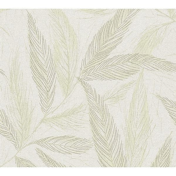 AS Creation Vliestapete Natur Blätter 10,05 m x 0,53 m Hellgrün-Weiß FSC® günstig online kaufen