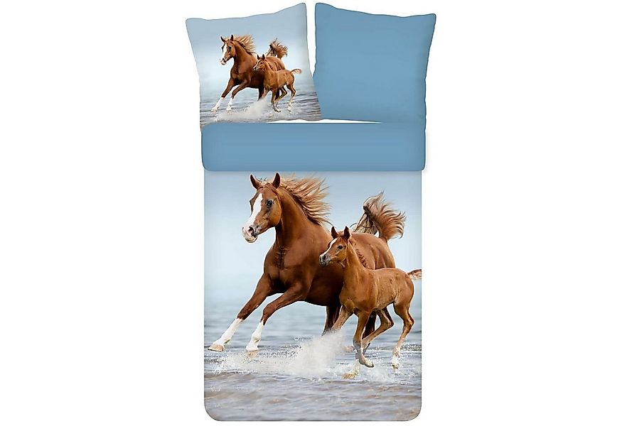 ESPiCO Kinderbettwäsche Wildpferde Trendy Bedding, Renforcé, 2 teilig, Wild günstig online kaufen