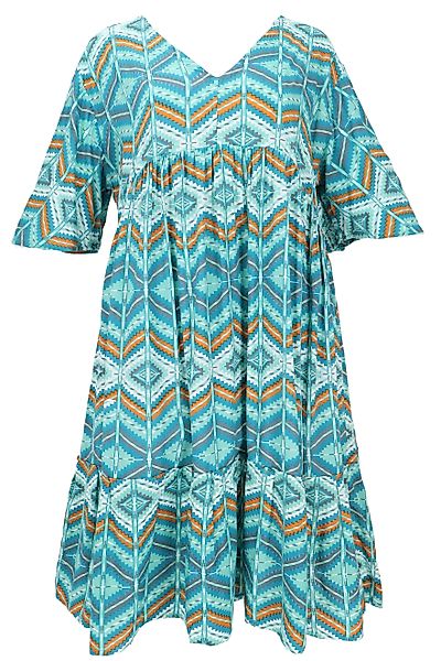 Guru-Shop Midikleid Boho Kurzarm Sommerkleid, Maxikleid,.. günstig online kaufen