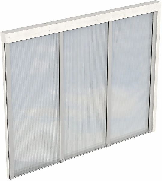 Skan Holz Seitenwand m. Polycarbonatplatten (WA) 255 x 200 cm Fichte Weiß günstig online kaufen