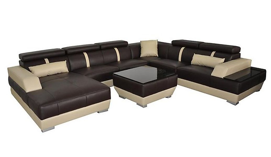 JVmoebel Ecksofa Ledersofa Wohnlandschaft Eck Garnitur Design Modern Sofa U günstig online kaufen