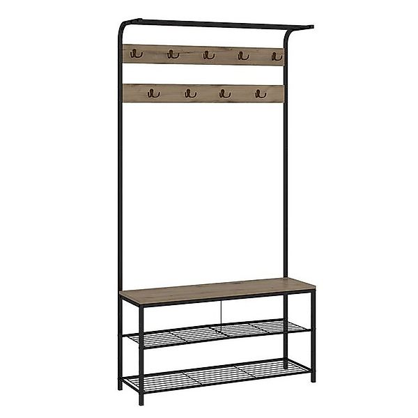 Vicco Garderobenschrank Fyrk, Eiche/Schwarz, 100 x günstig online kaufen