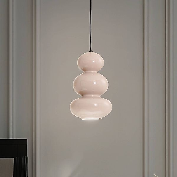 Hängeleuchte Oman, grau glänzend, Glas, Ø 14 cm günstig online kaufen