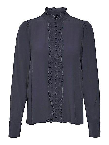 VERO MODA Hochgeschlossene Hemd Damen Blau günstig online kaufen