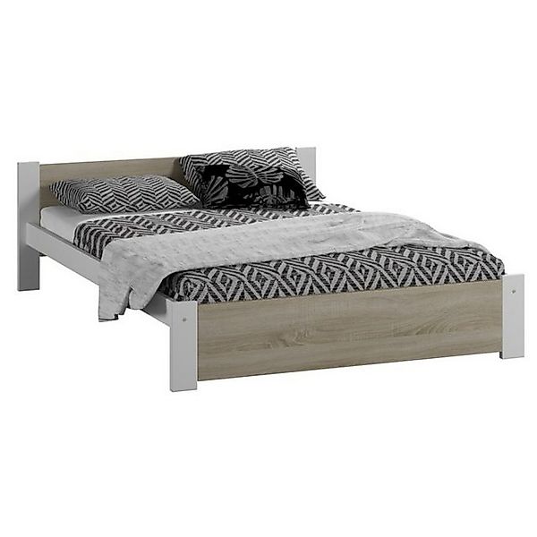 Home Collective Bettgestell Bett aus Massivholz Kiefer & Möbelplatte (mit s günstig online kaufen