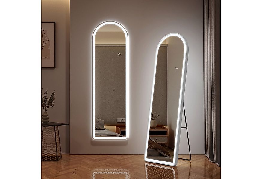 EMKE Standspiegel Bogen Standspiegel Ganzkörperspiegel mit Beleuchtung, 3 L günstig online kaufen