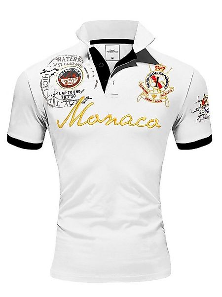 Amaci&Sons Poloshirt Monaco 2.0 Poloshirt mit Stickerei Herren Basic Kontra günstig online kaufen