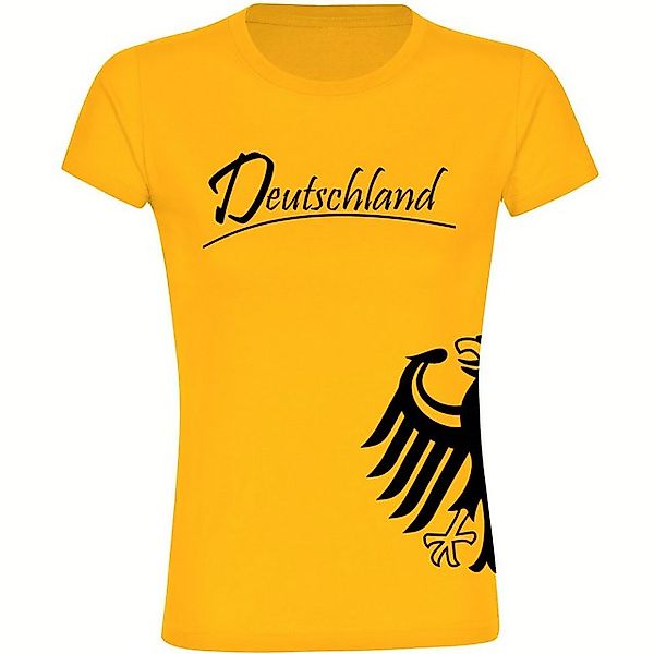 multifanshop T-Shirt Damen Deutschland - Adler seitlich - Frauen günstig online kaufen