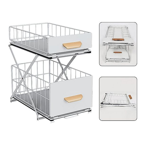 JEOBEST Küchenregal Regal mit 2 Korb-Auszügen, Unterschrankregal, Unter Was günstig online kaufen