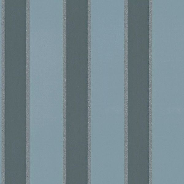Bricoflor Klassische Tapete in Blau und Silber Dunkelblaue Streifentapete I günstig online kaufen