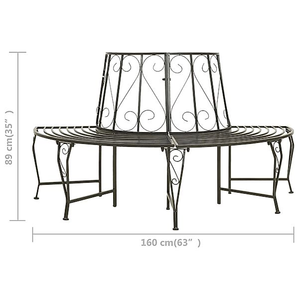 vidaXL Gartenbank Baumbank Halbrund 160 cm günstig online kaufen